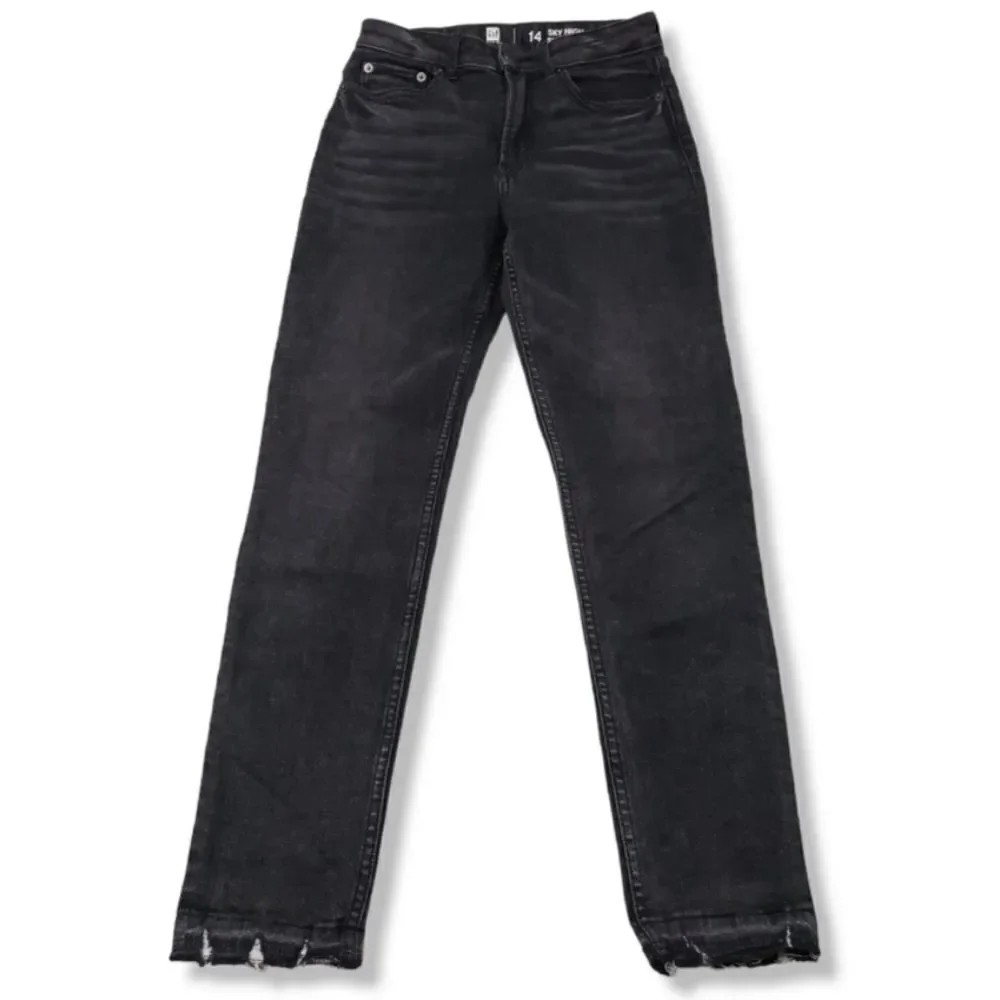 Gap Jeans Size 14 Girls Gap Denim Sky High Skinny Ankle Jeans Raw Hem Stretch